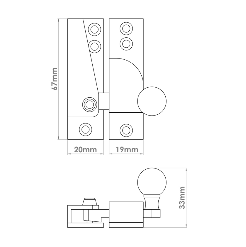 Straight Arm Sash Fastener | Croft Architectural Hardware