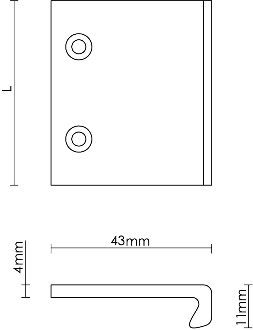 Linear Top Fix Cabinet Edge Pull