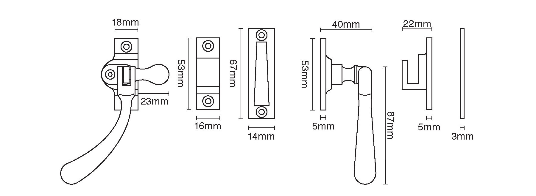 Lockable Bulb End Casement Fastener