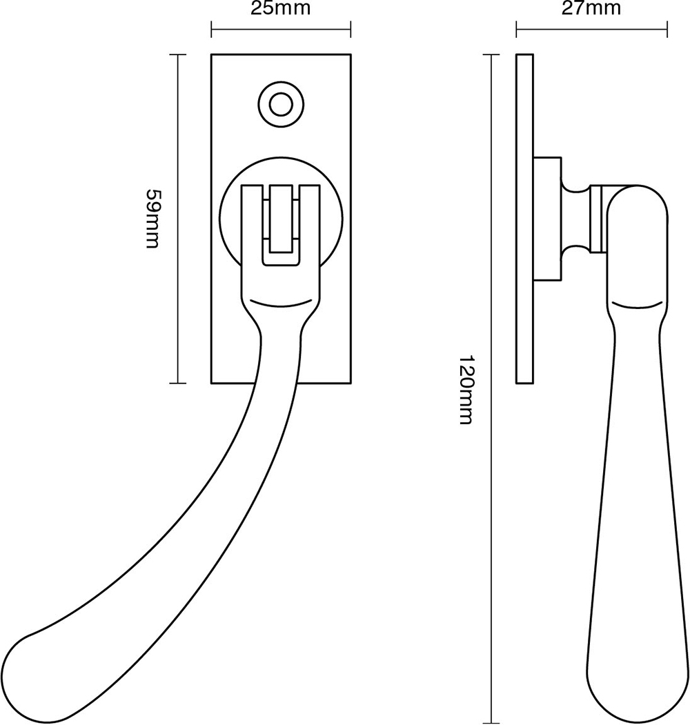 Lockable Window Espagnolette Handle – Bulb End