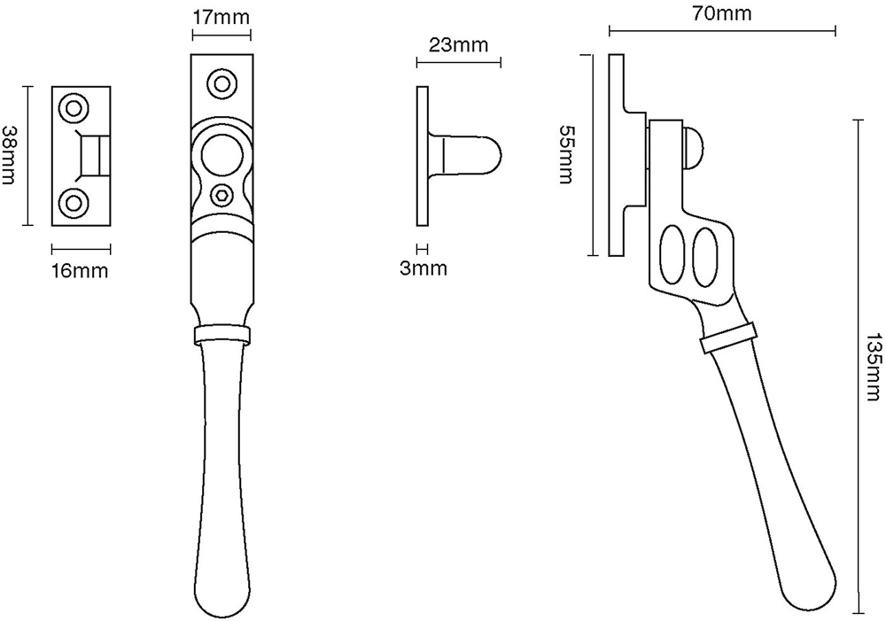 Lockable Double Night Vent Fastener – Bulb End