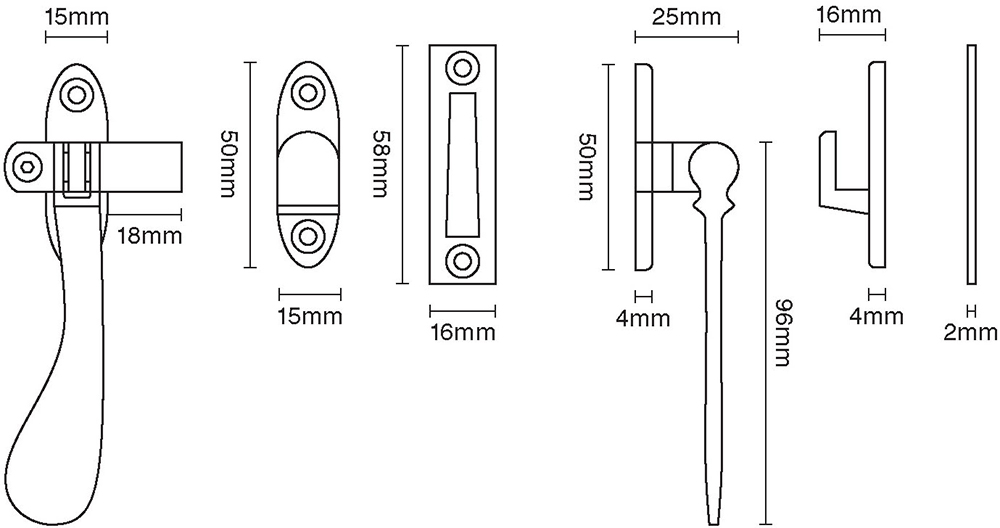 Lockable Spoon End Casement Fastener