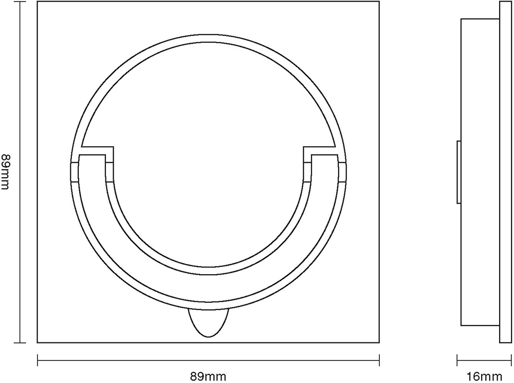 Squash Court Handle Fixed Croft Architectural Hardware