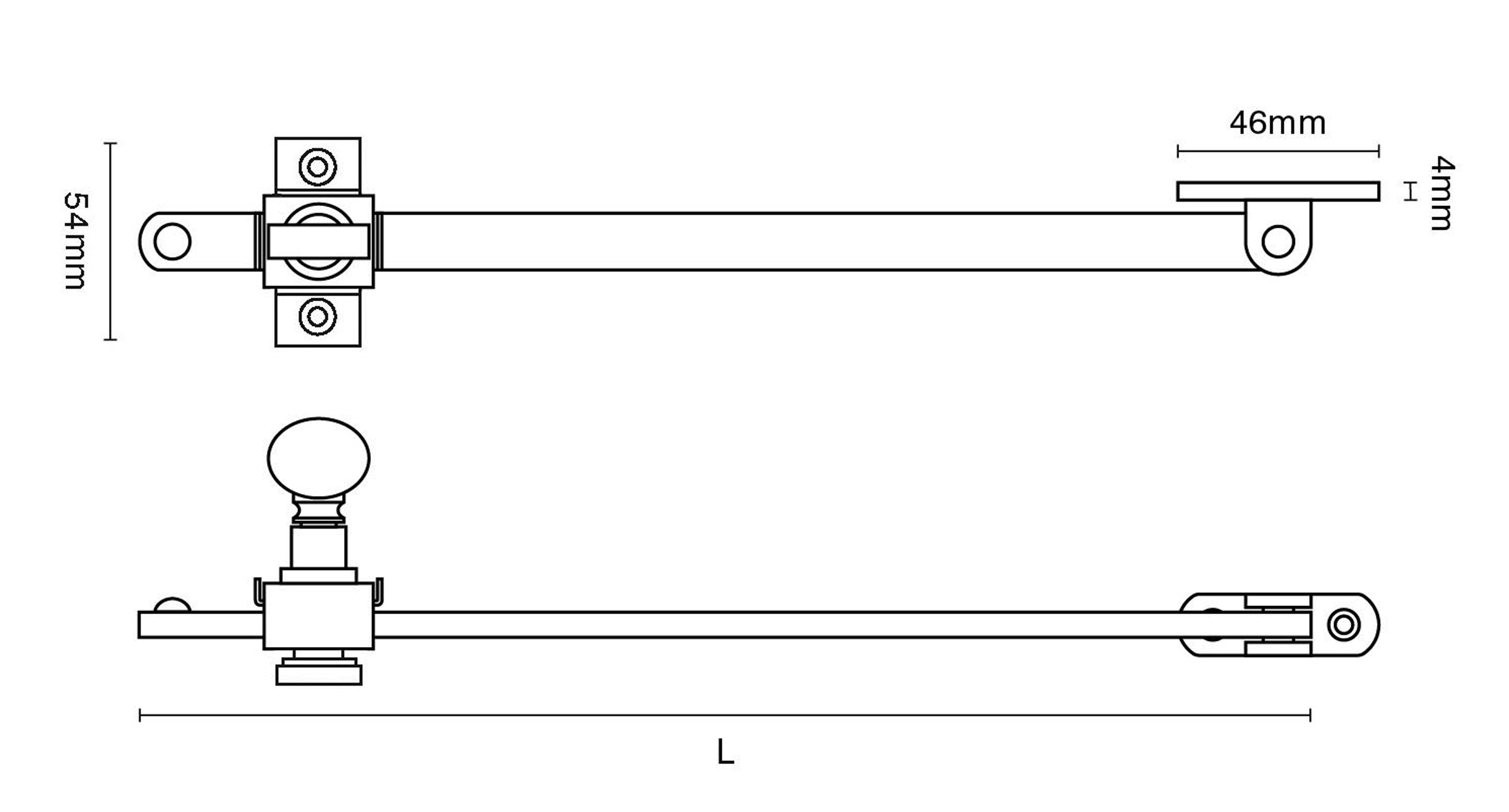 Sliding Stay with Gas Tap