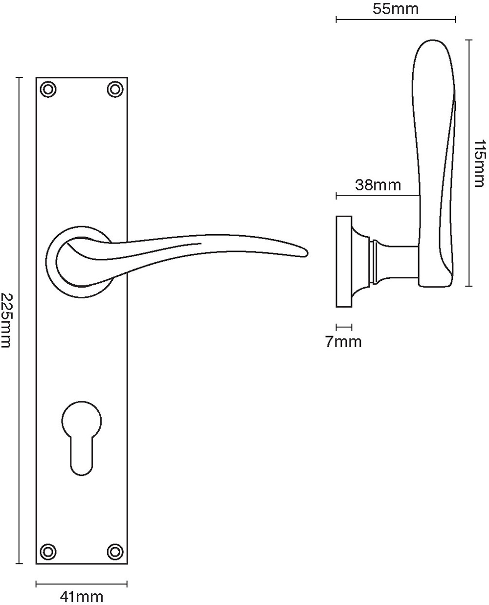 Codsall Multipoint Door Handle on Classic Backplate