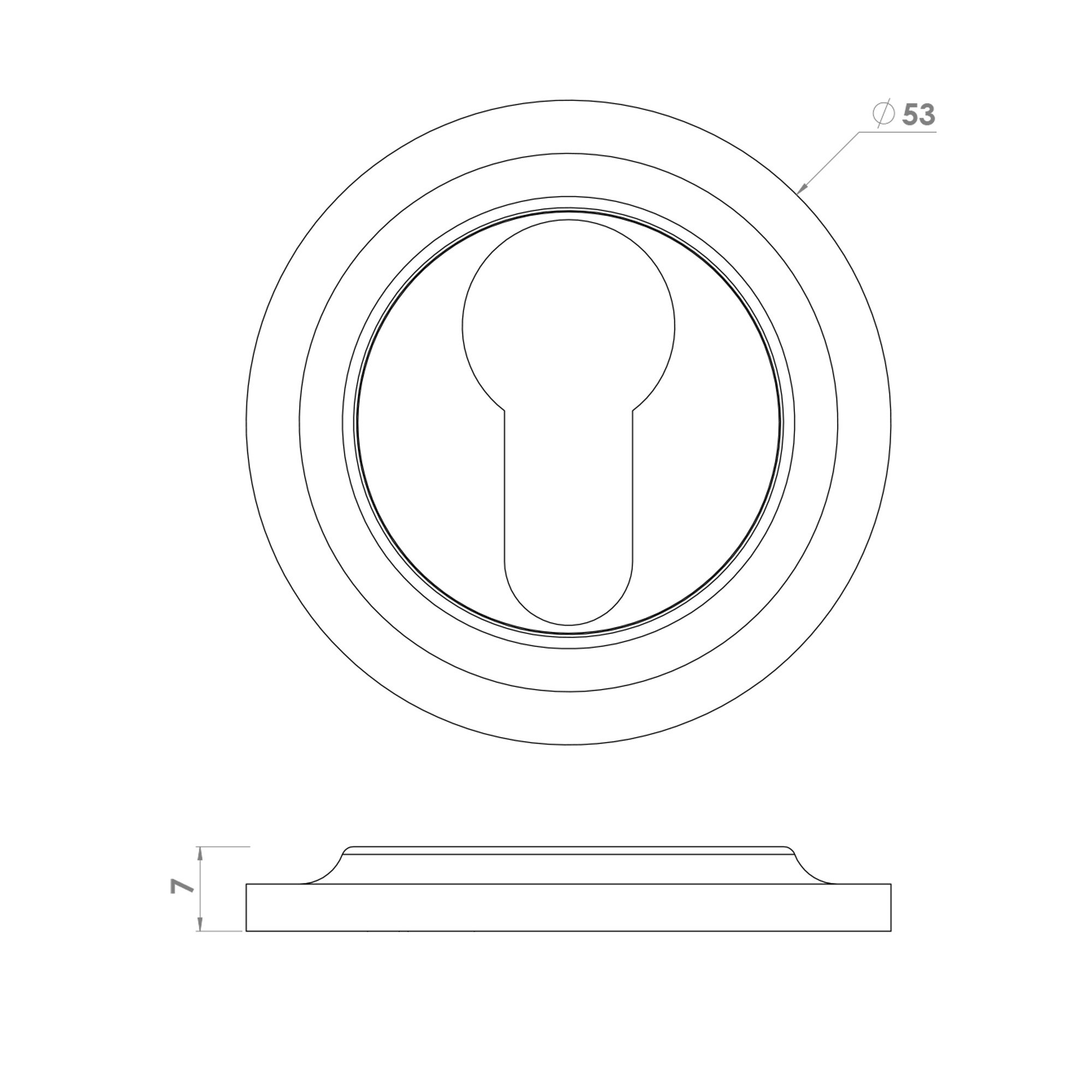 53mm Plain Escutcheon - Euro