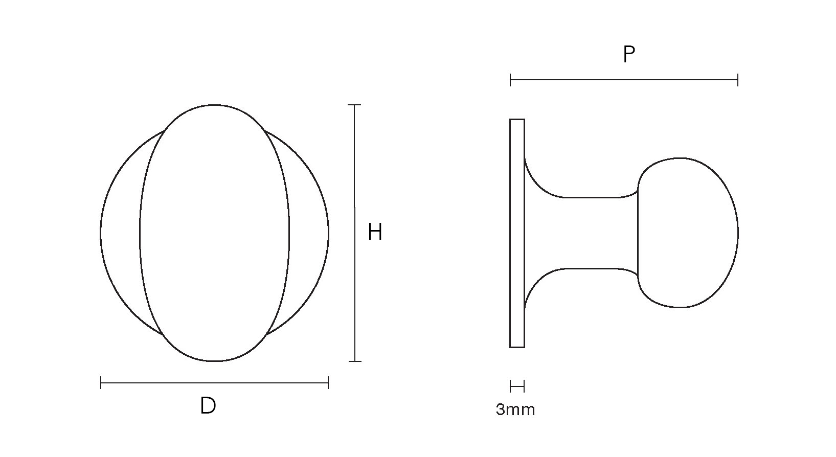 Oval Cabinet Knob