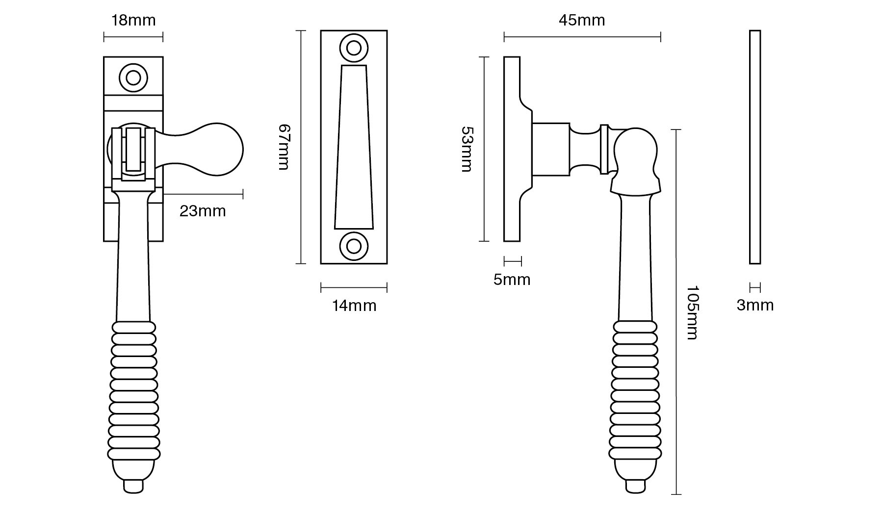 Lockable Reeded Casement Fastener – Weatherseal