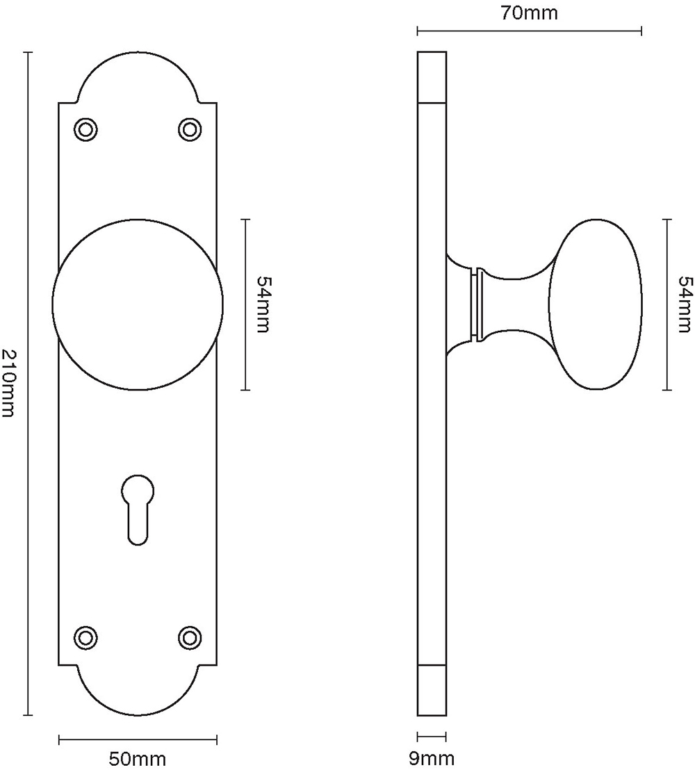 Cushion Knob On 8" Shaped Backplate