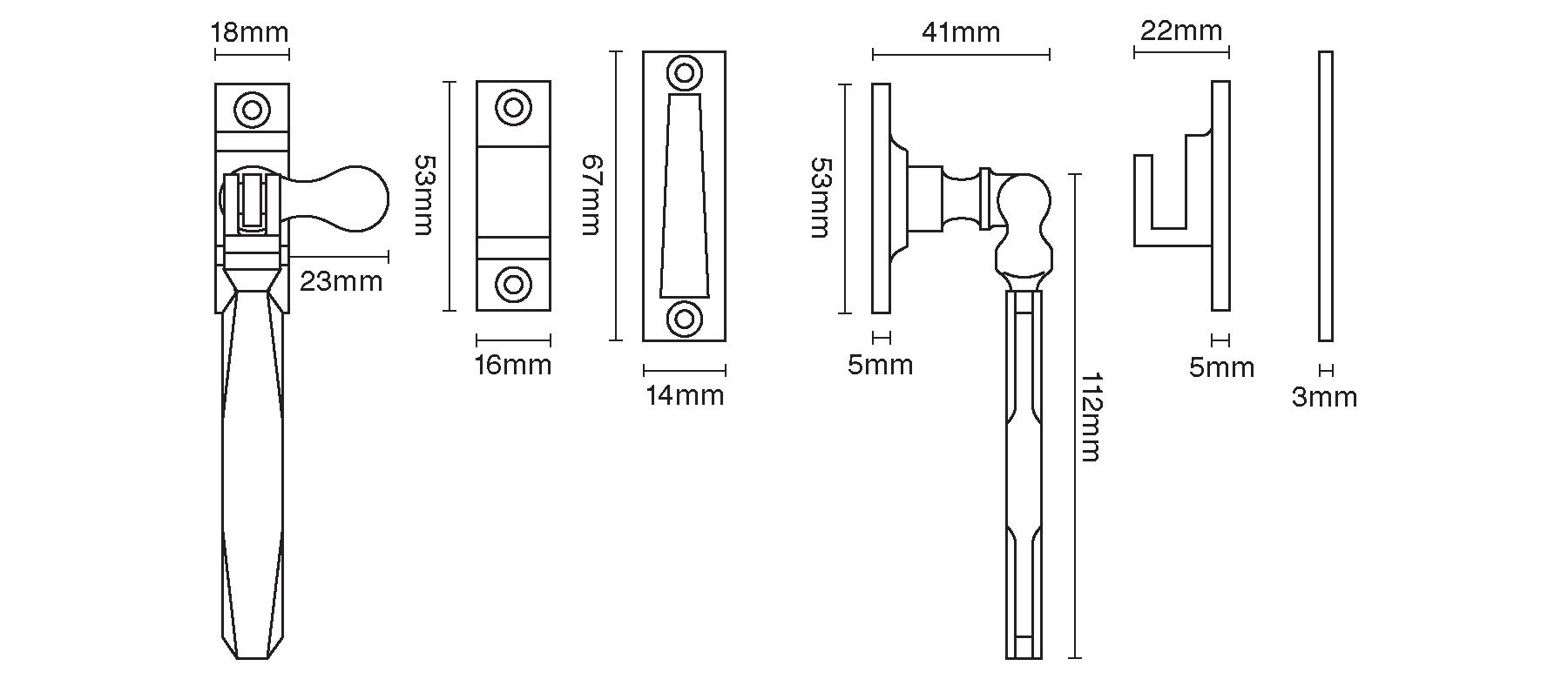 Art Deco Casement Fastener