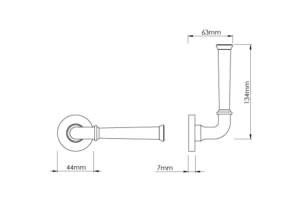 Grace Door Handle on Small Rose