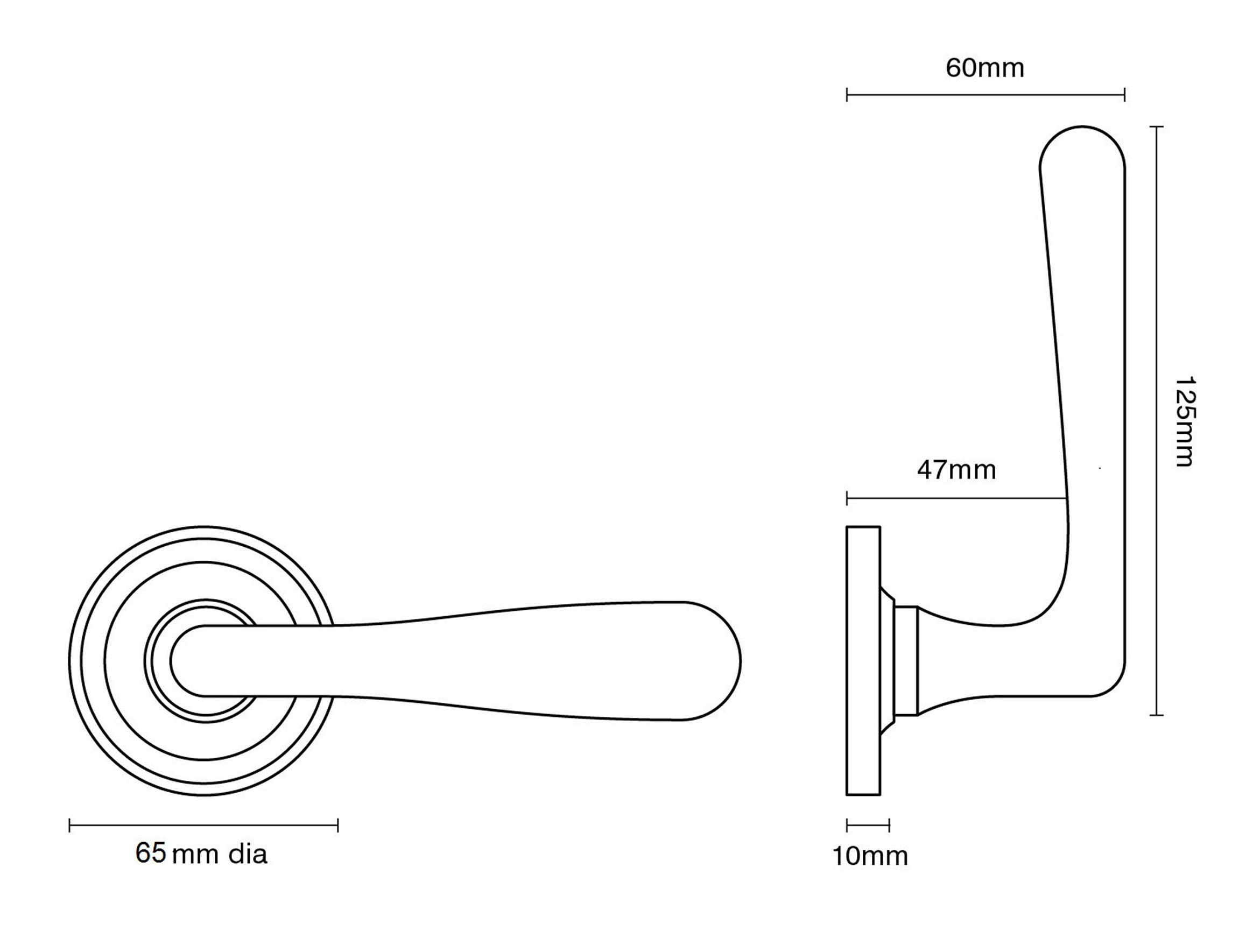 Elegance Door Handle on Plain Covered Rose