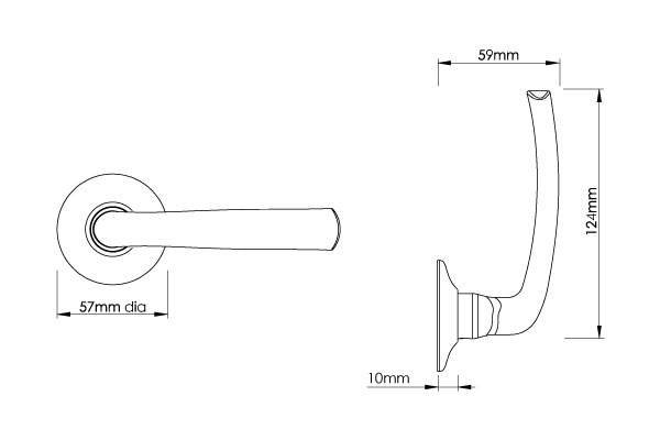 Floe Door Handle on Arc Covered Rose