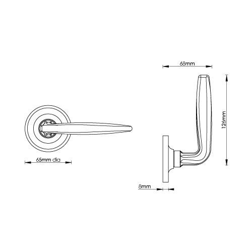 Maine Door Handle on Raised Edge Covered Rose