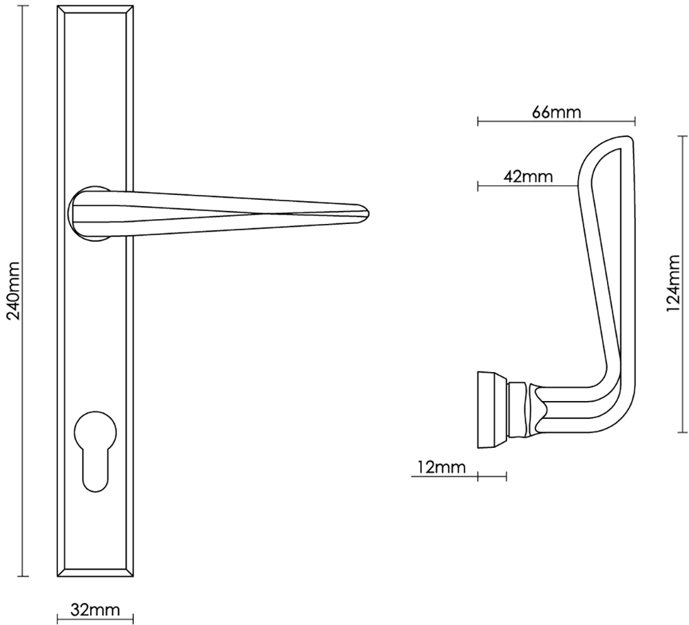 Celeste Multipoint Door Handle on Pillow Backplate