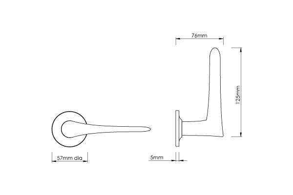 Liberty Lever on Plain Covered Rose