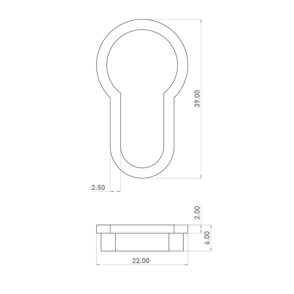Minimalist Escutcheon Euro Profile